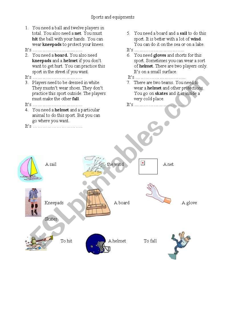 sport rules worksheet