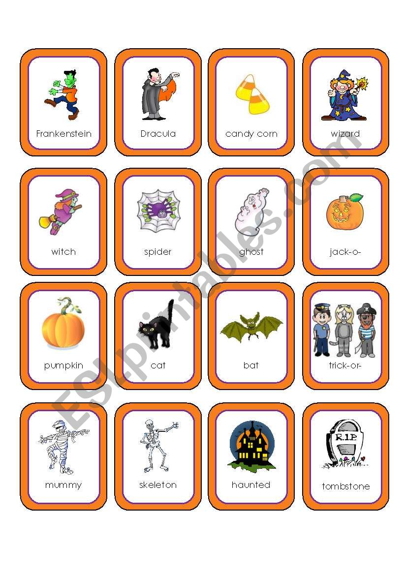 Halloween Memory Cards (16 cards)
