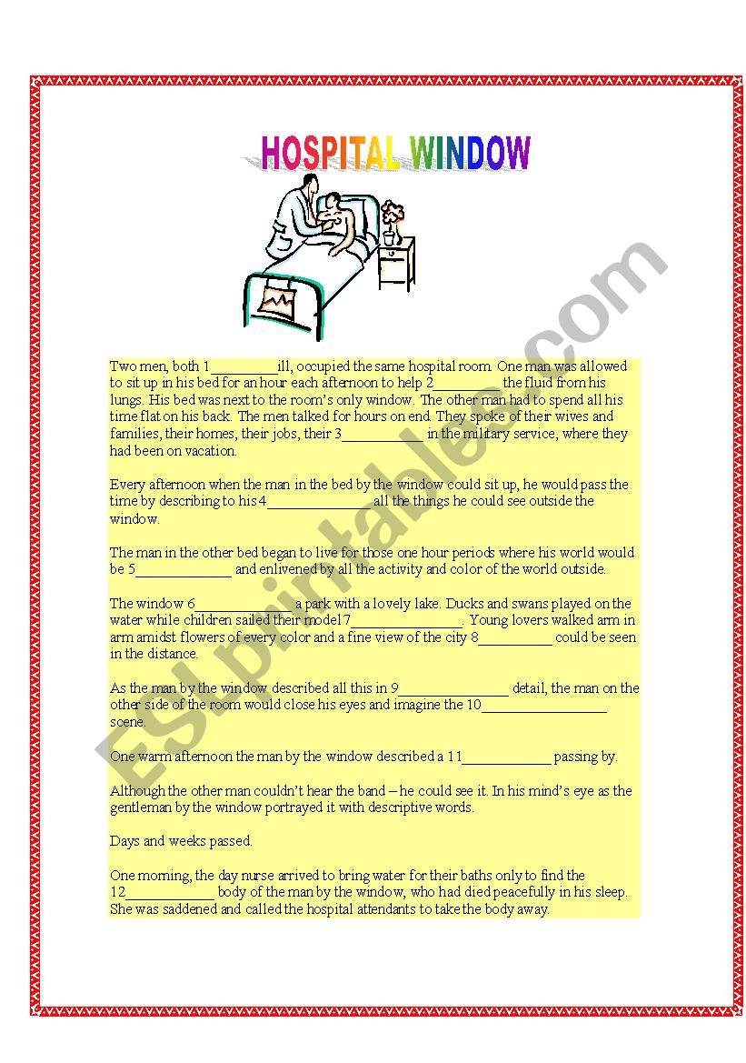 HOSPITAL WINDOW worksheet