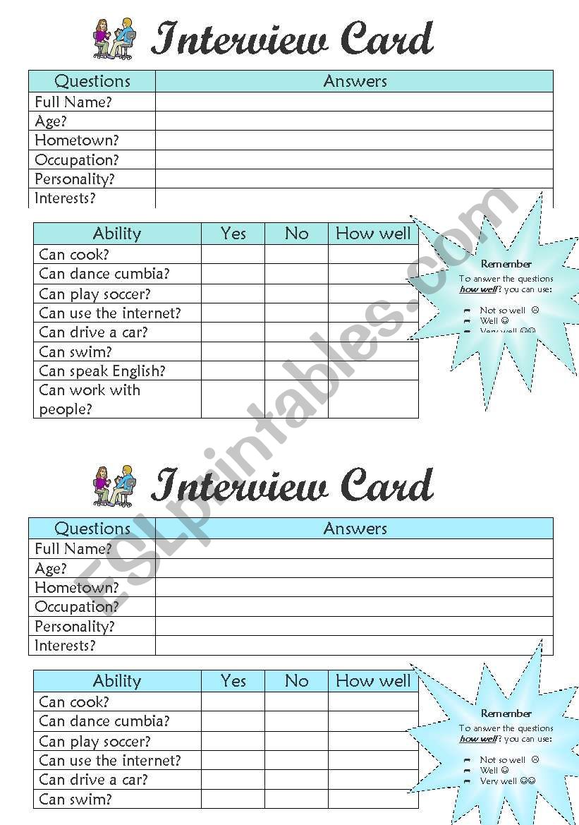 speaking activity  worksheet