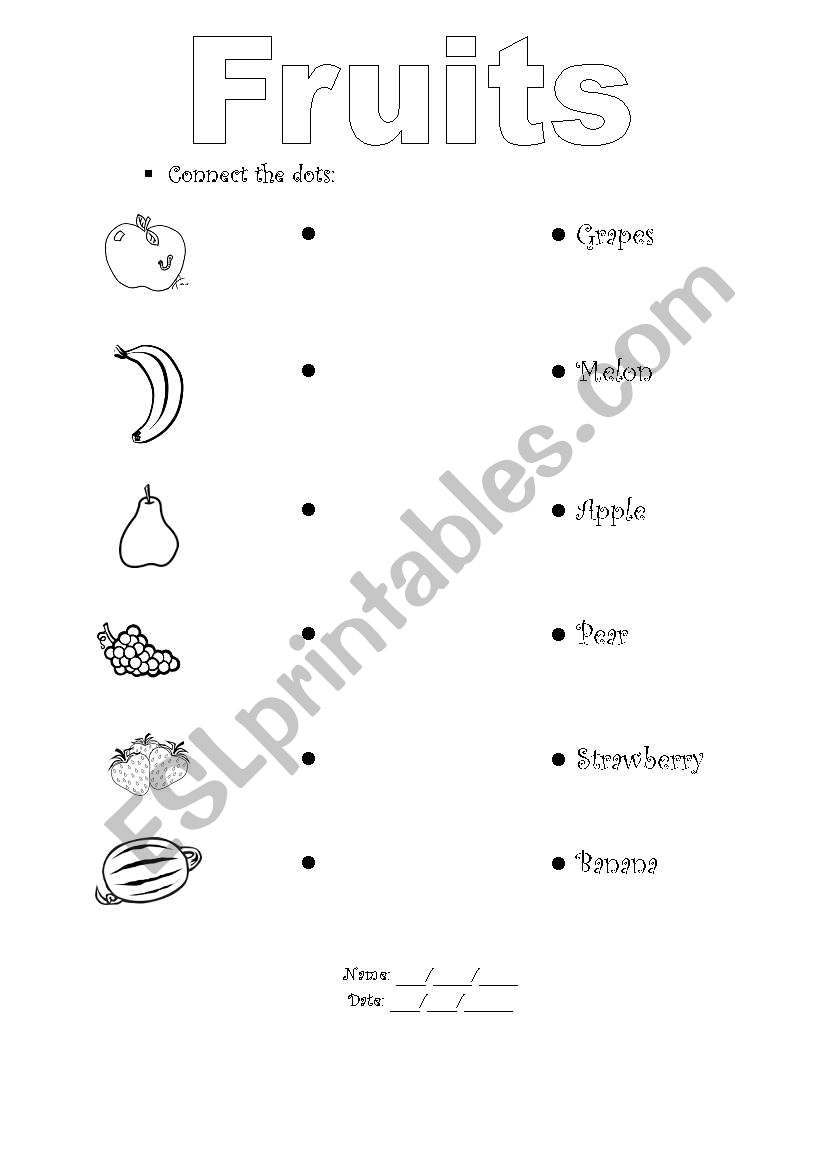 Fruits worksheet