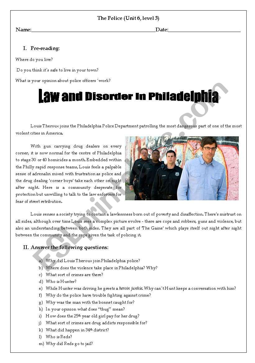 Law and Disorder in philadelphia