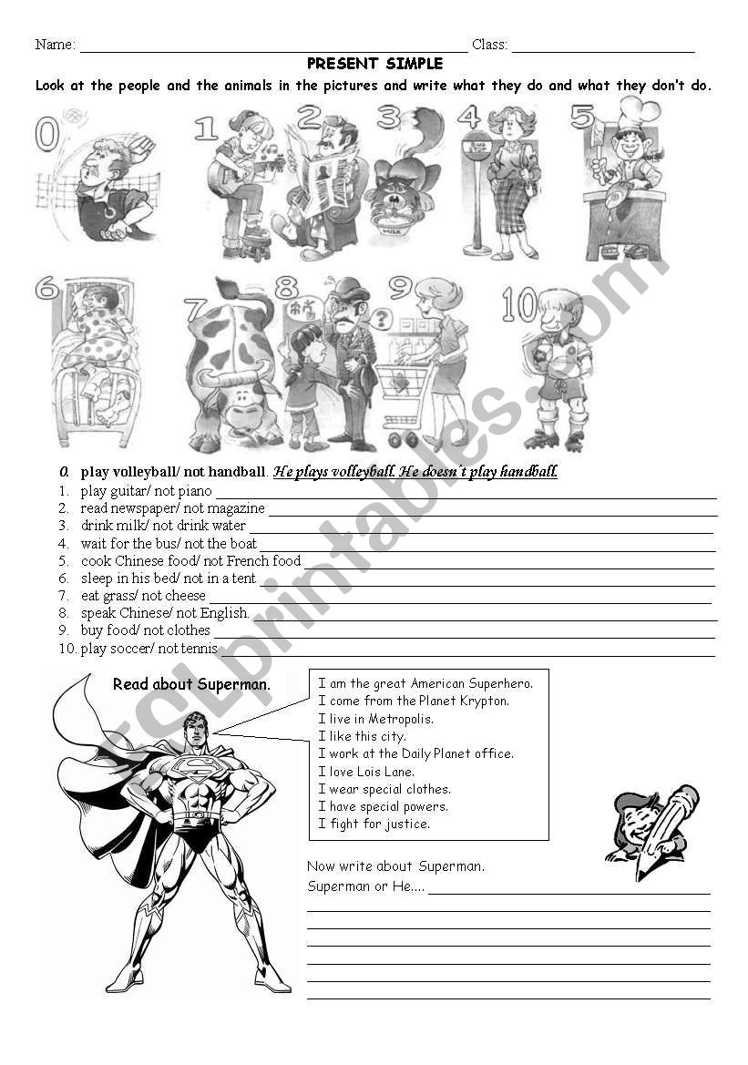 Present Simple tense worksheet