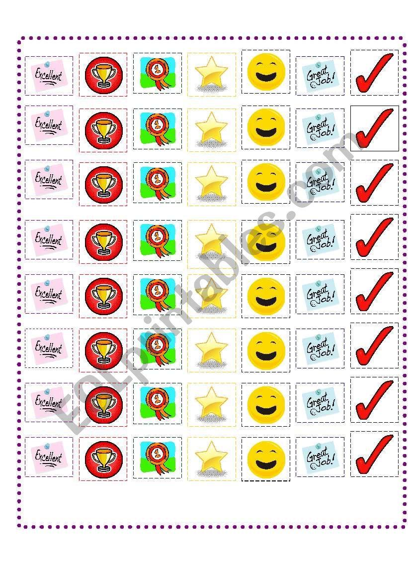 Good job stickers worksheet