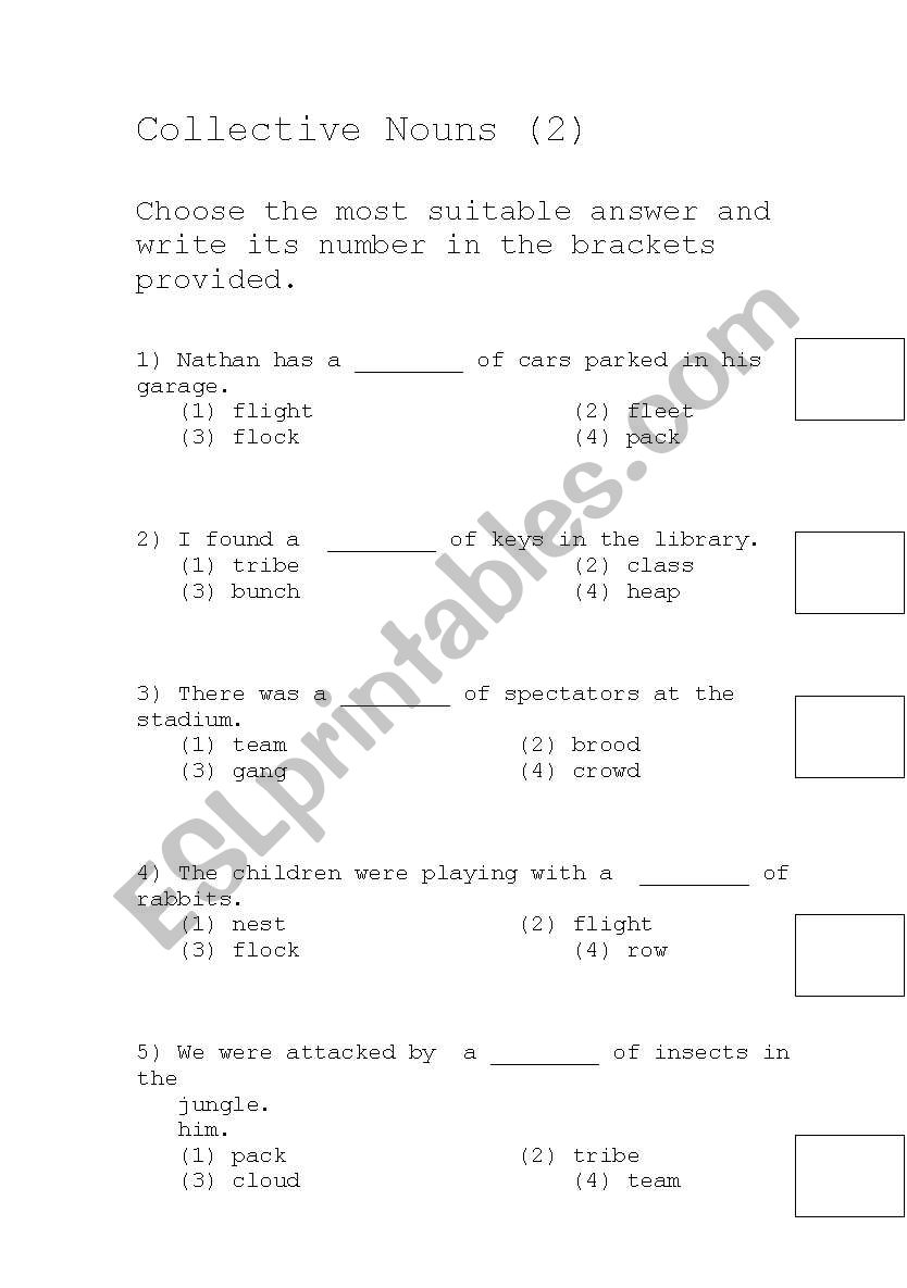 collective noun2 worksheet