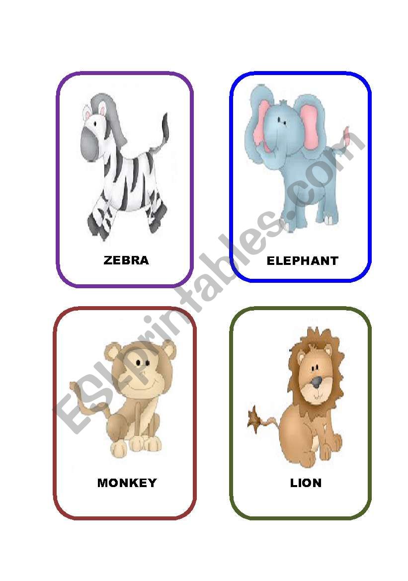 Jungle animals-Flashcards worksheet