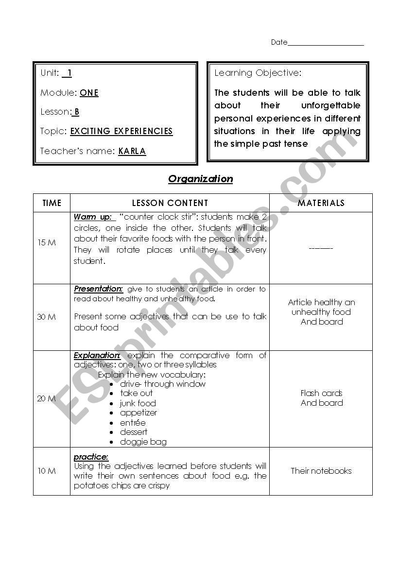 lesson plan worksheet