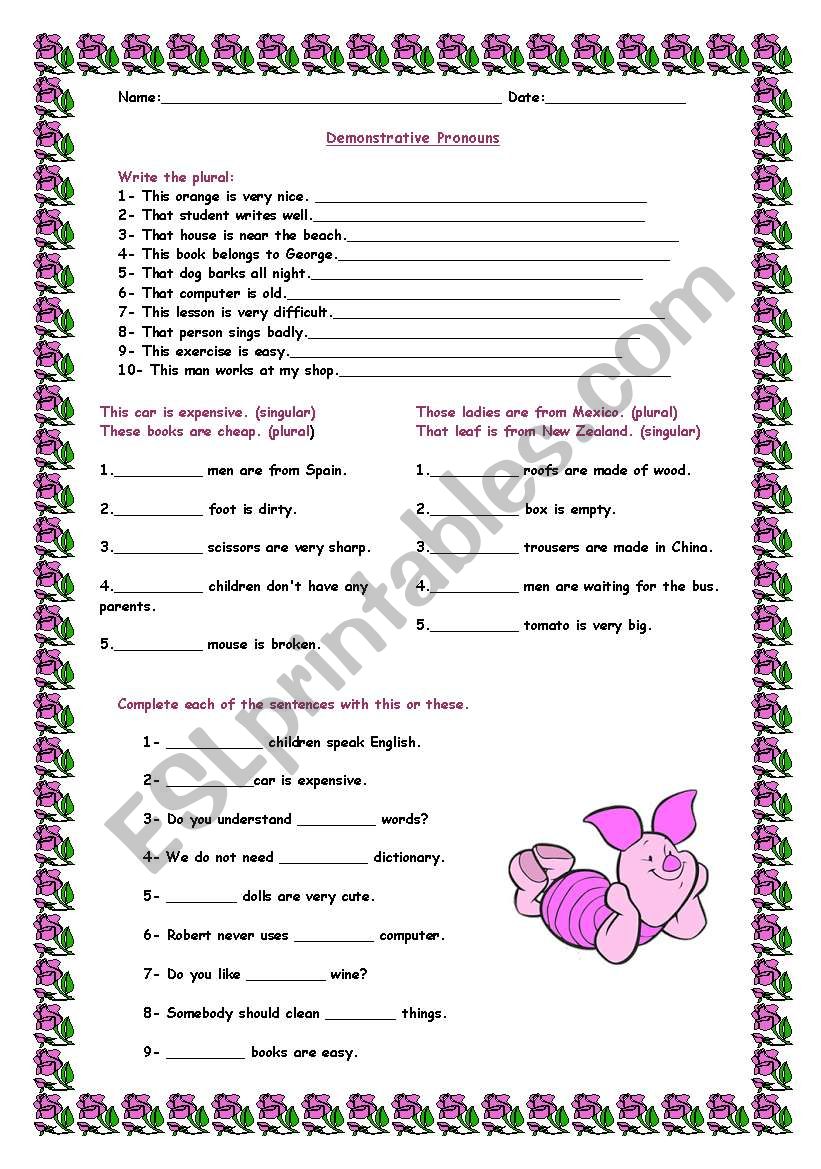 Demonstrative Pronouns - Exercises 3