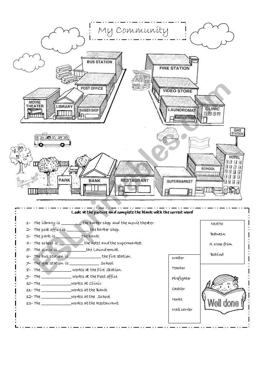 MY COMMUNITY worksheet