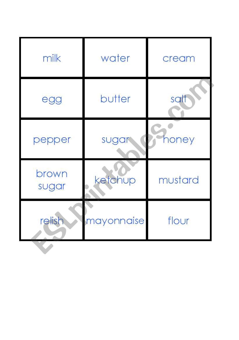 Food - Matching Game worksheet
