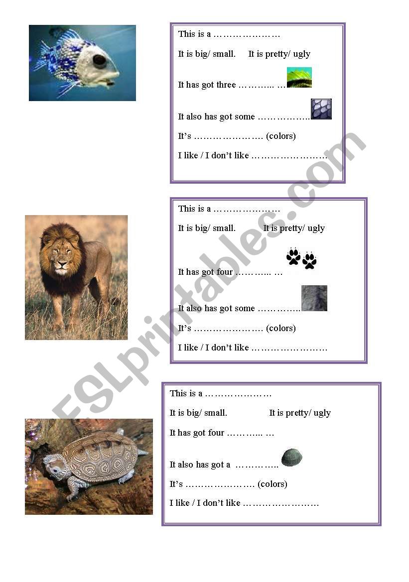 ANIMAL BODY PARTS 2 worksheet