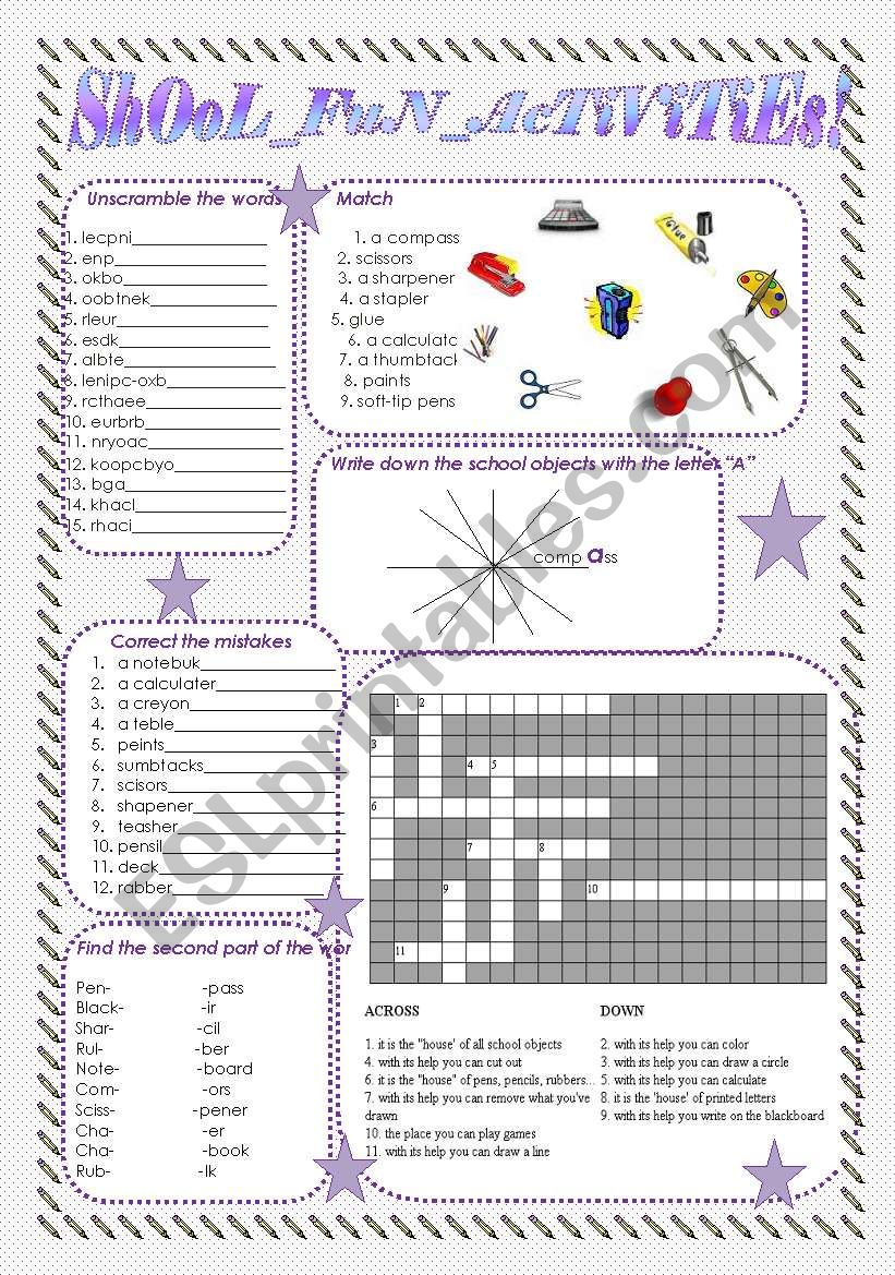 Shool_Fun_Activities! B/w and Keys.