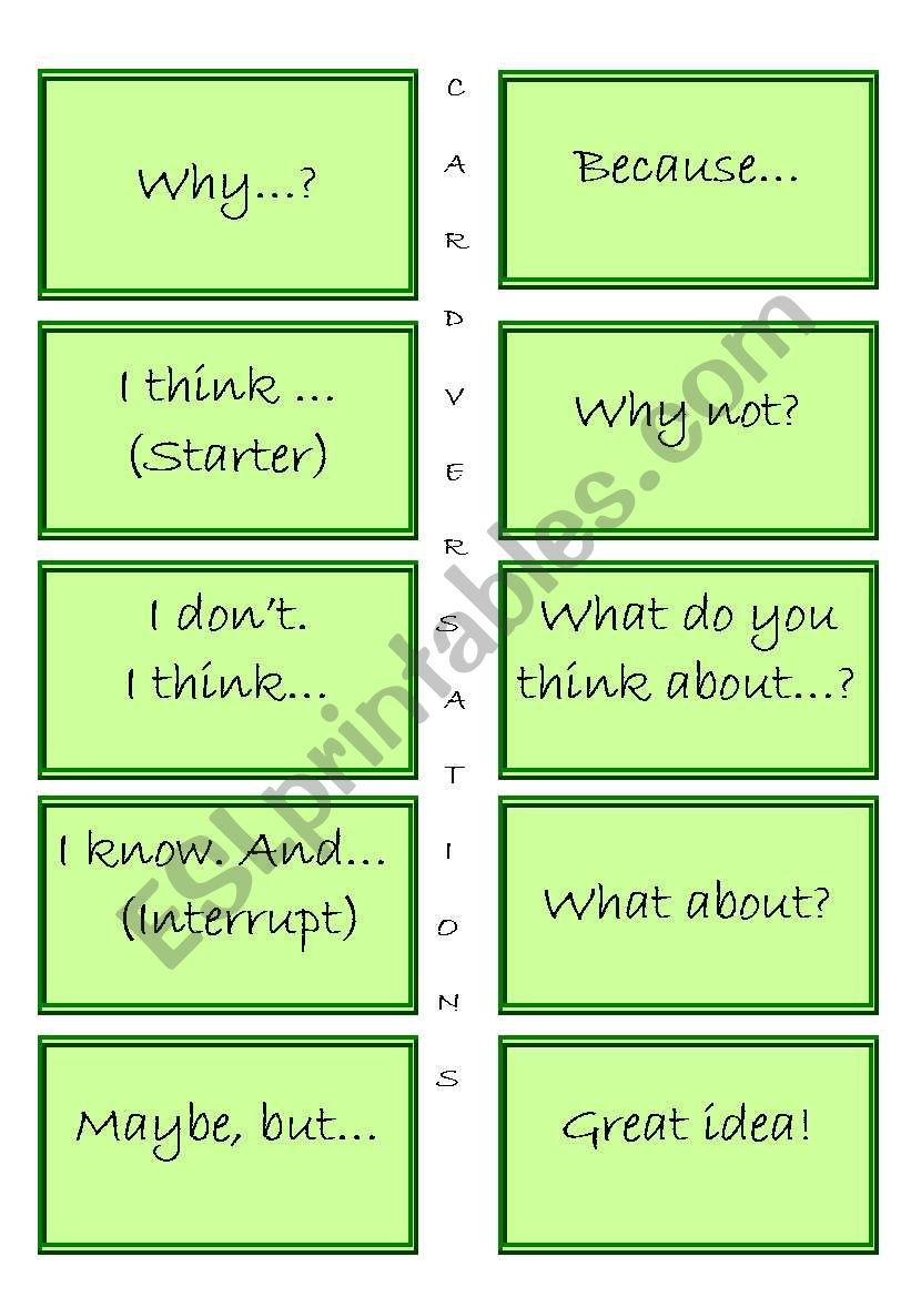 CARDVERSATIONS - GREAT SPEAKING ACTIVITY! Rules + Black and white version included!! + blank cards  FULLY EDITABLE