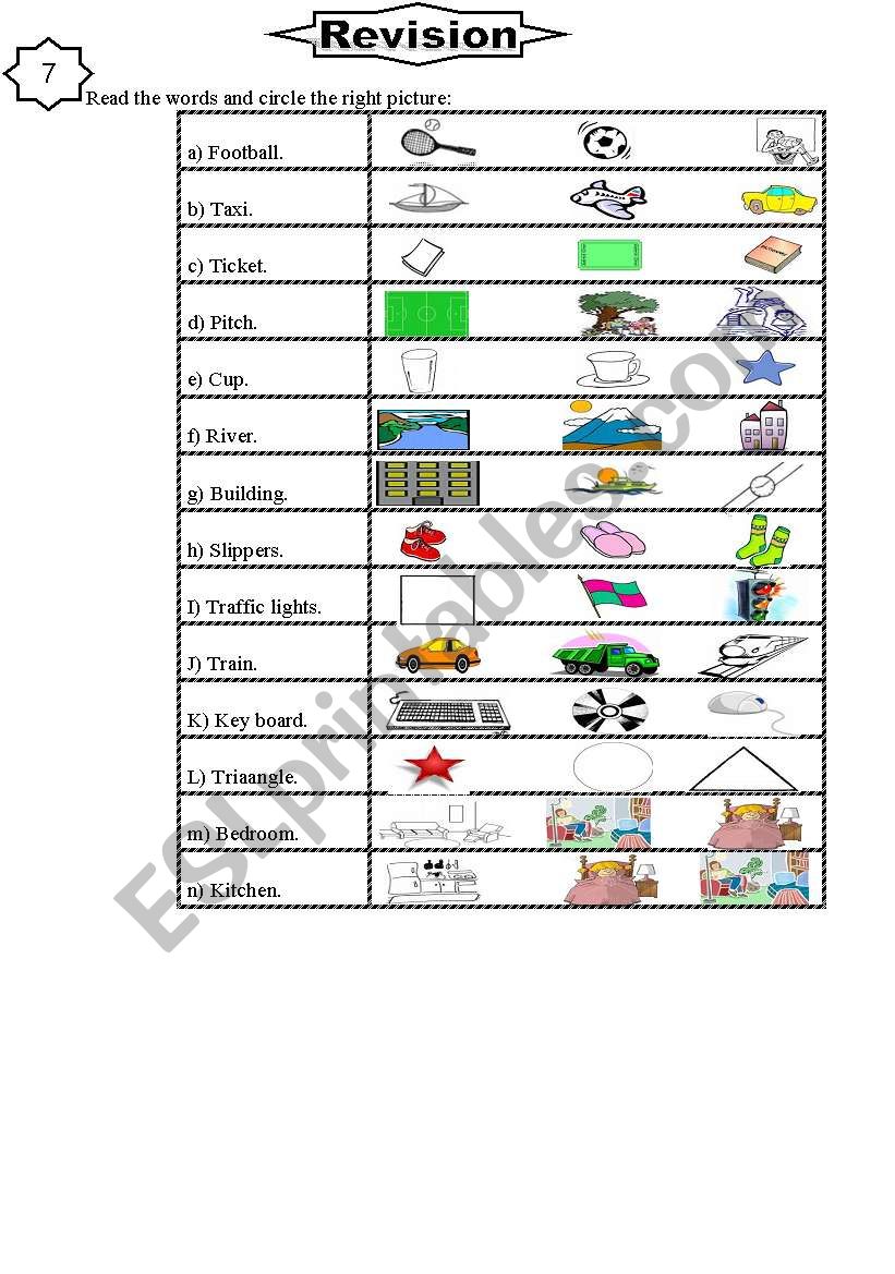 words and pictures  worksheet