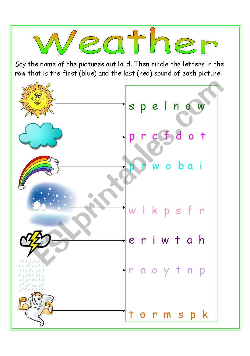 Weather worksheet