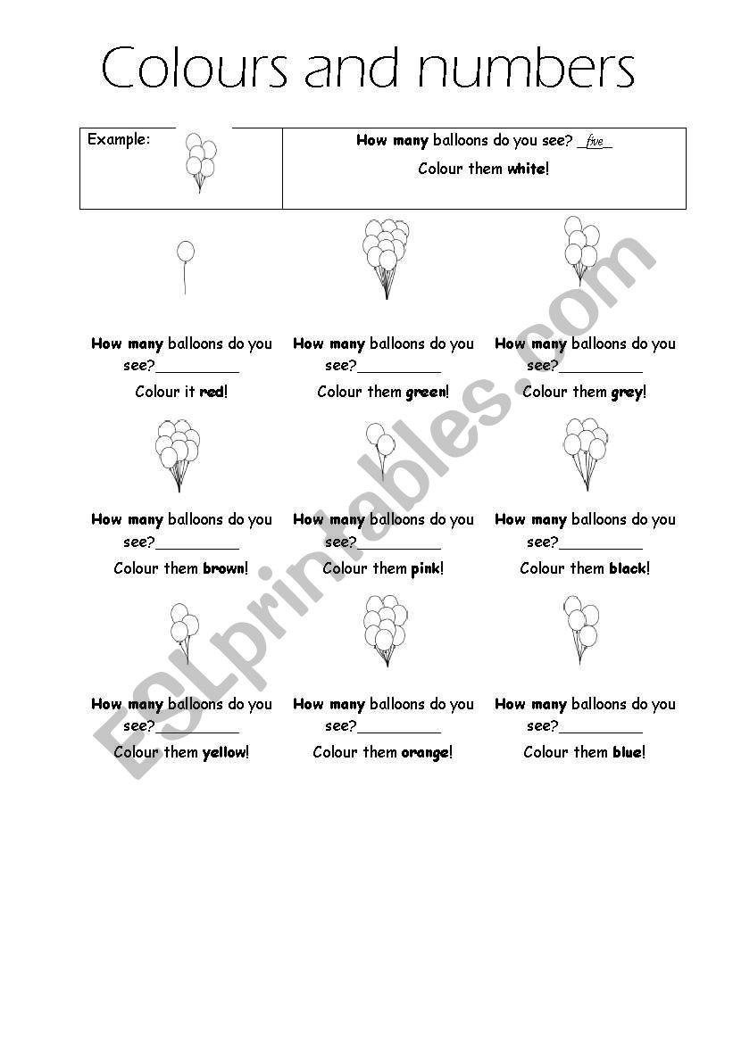 Colours & Numbers worksheet