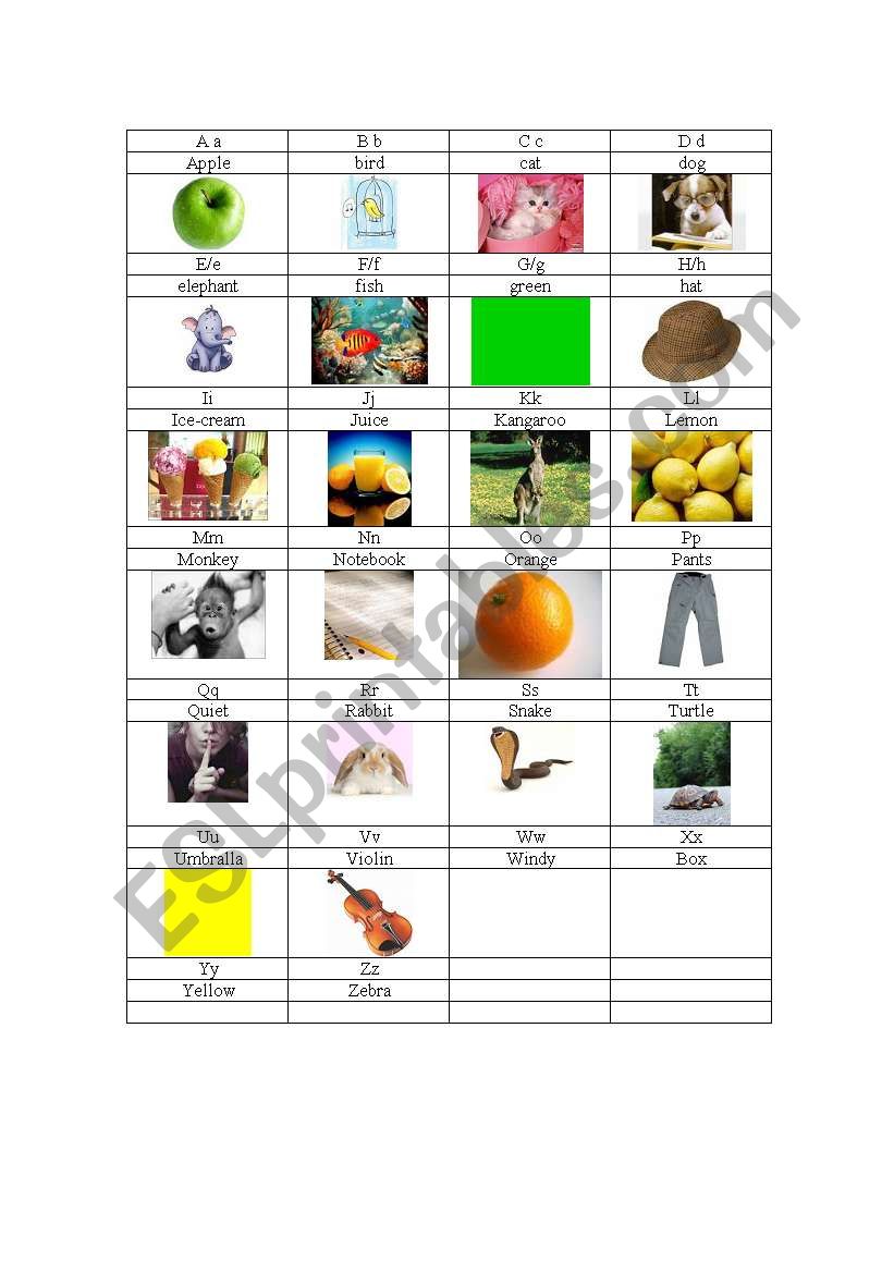 alphabet worksheet