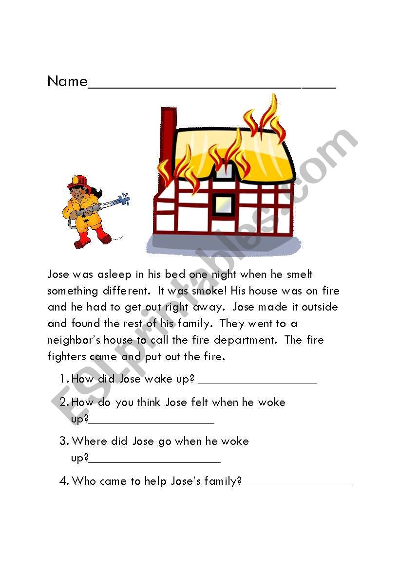 The Fire worksheet