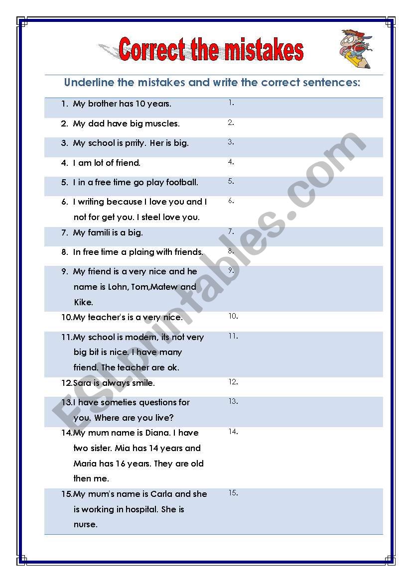 Underline and correct the mistakes: (tradução) Sublinhe e corrija os  erros: a)We not were at work. 