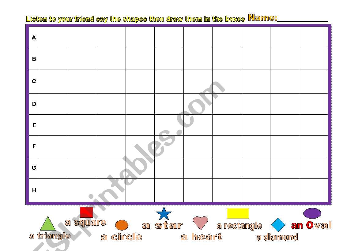 Shape say and draw worksheet