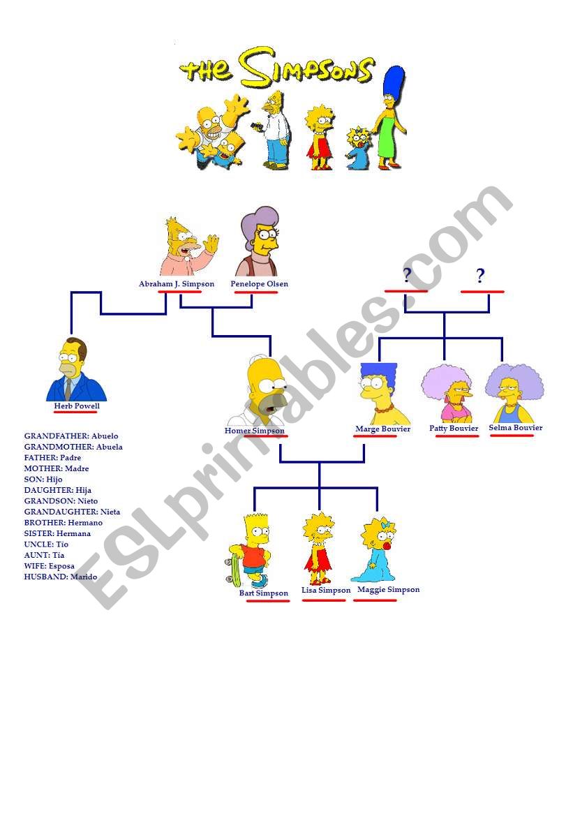 Family Tree worksheet