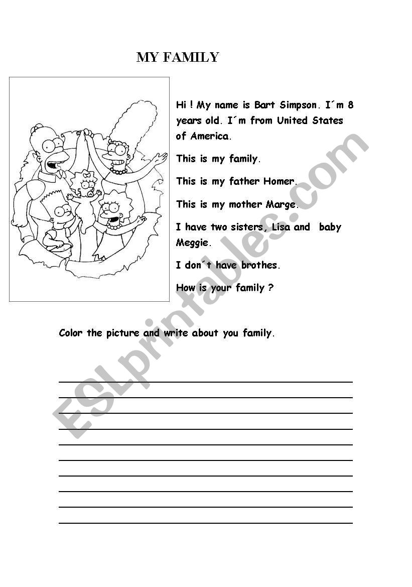 My Family - worksheet