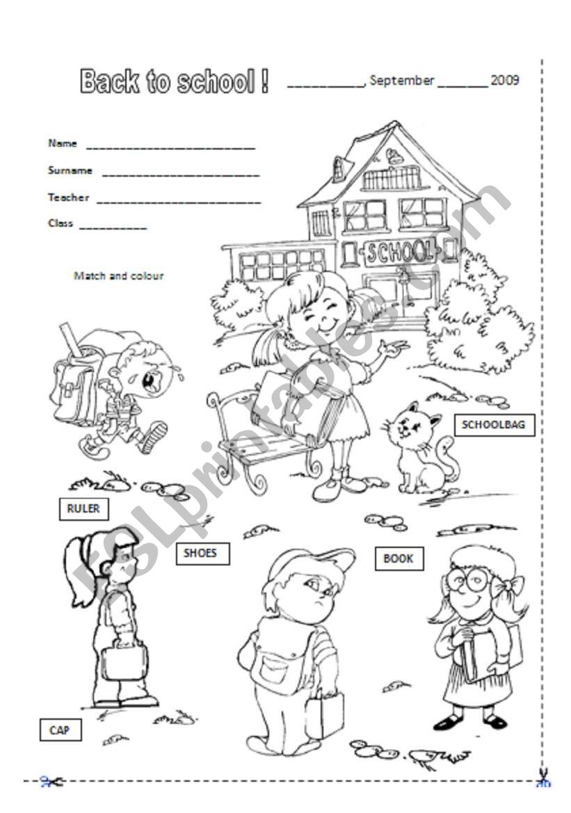 Back to school again worksheet