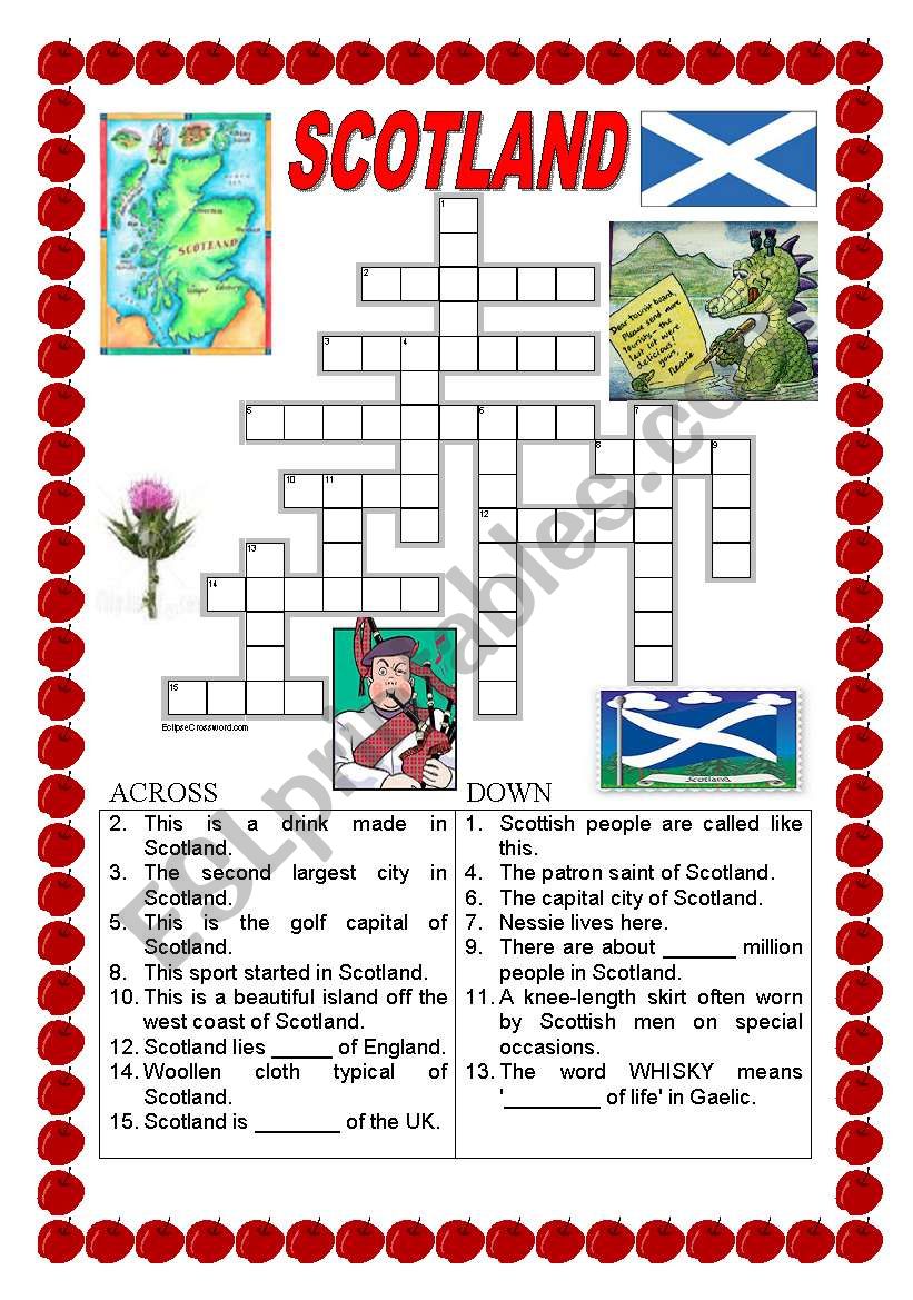 Scotland - crossword worksheet