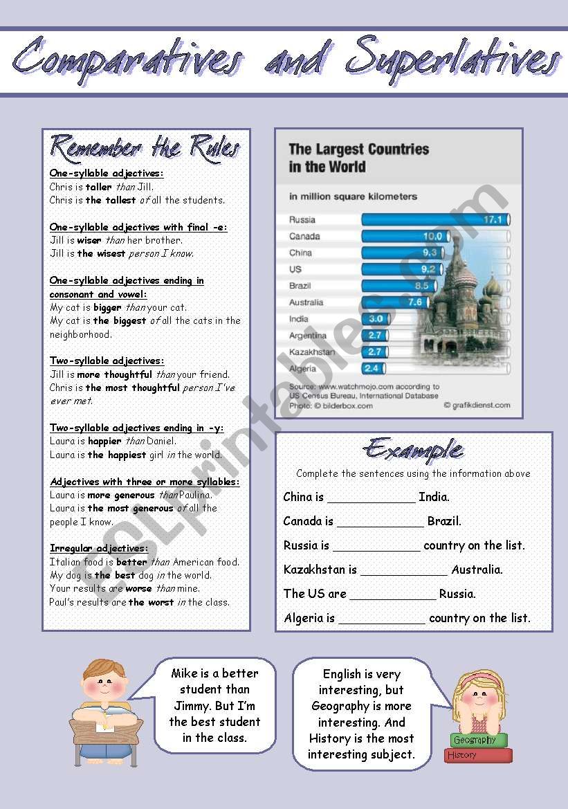 Comparatives and Superlatives - REVISION