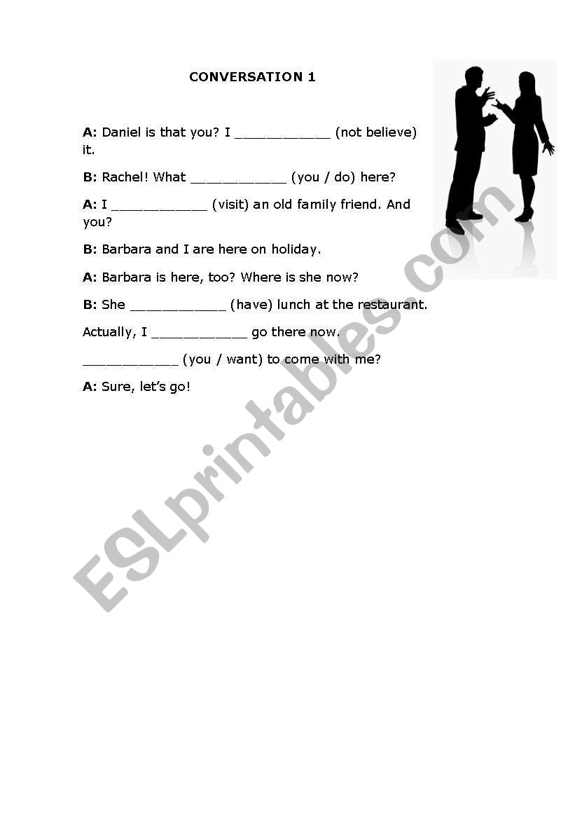 Conversations using Present Simple and Present Continuous