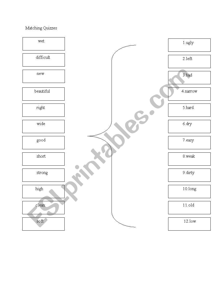match worksheet