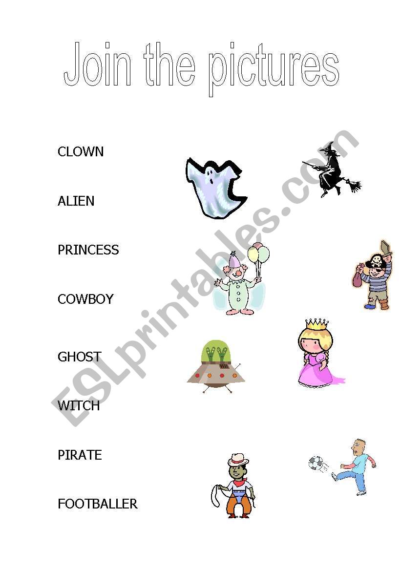 Join the pictures worksheet