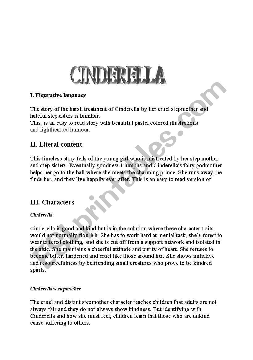 Cinderella worksheet