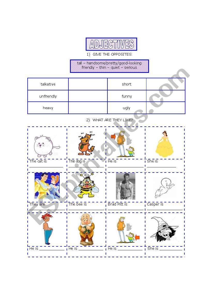 ADJECTIVES (ELEMENTARY) worksheet