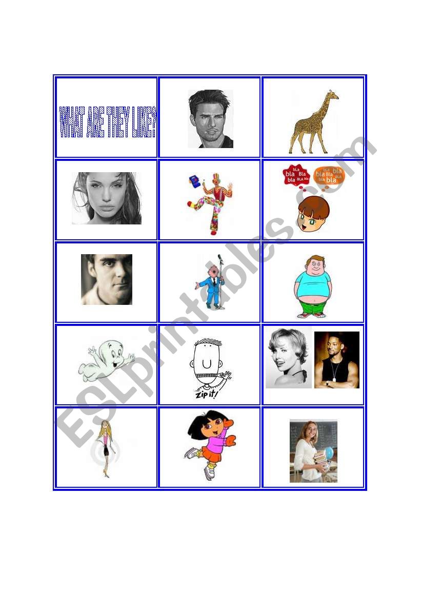 Adjectives Cards worksheet