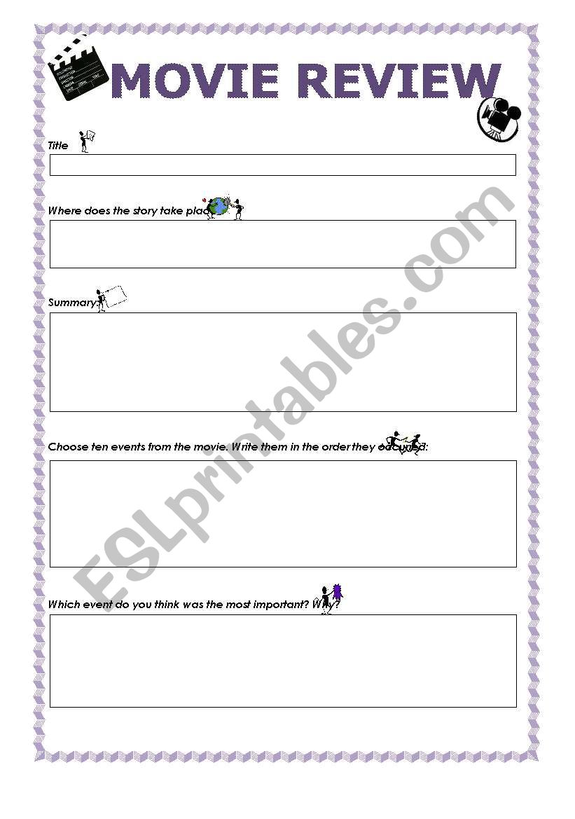 movie review worksheet for high school students pdf