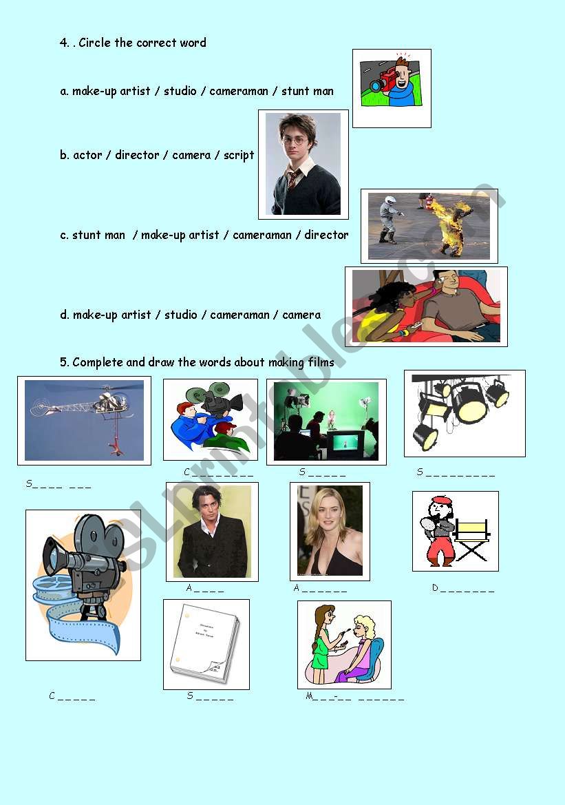 MAKING FILMS 4/4 worksheet