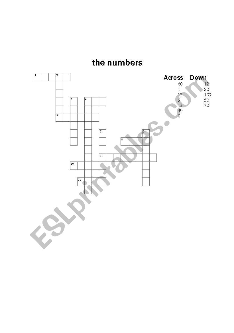 the numbers worksheet