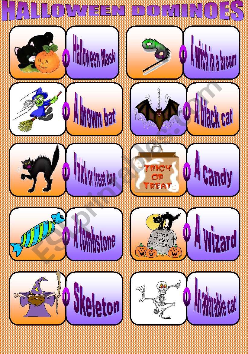 HALLOWEEN DOMINOES worksheet