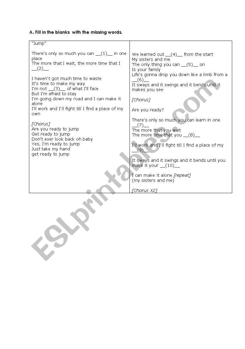 extreme sports worksheet