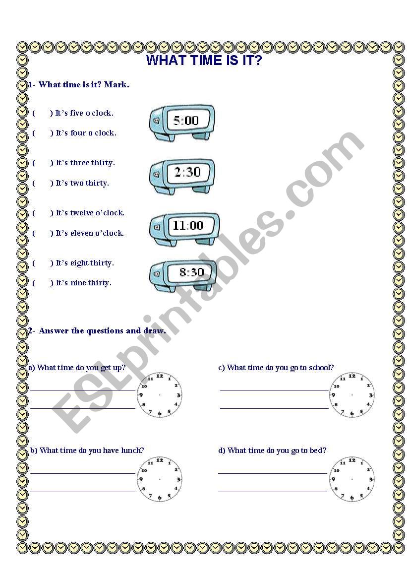 What Time is it? worksheet