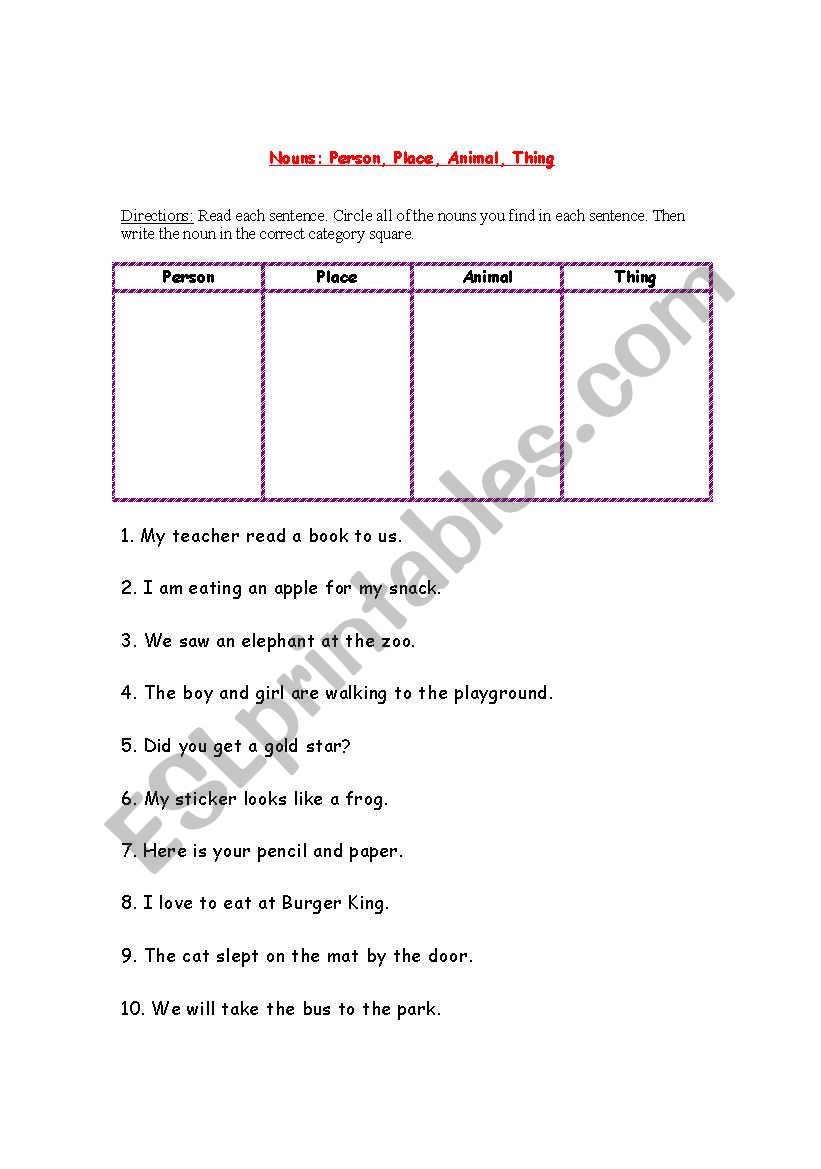 english-worksheets-nouns-person-place-animal-thing