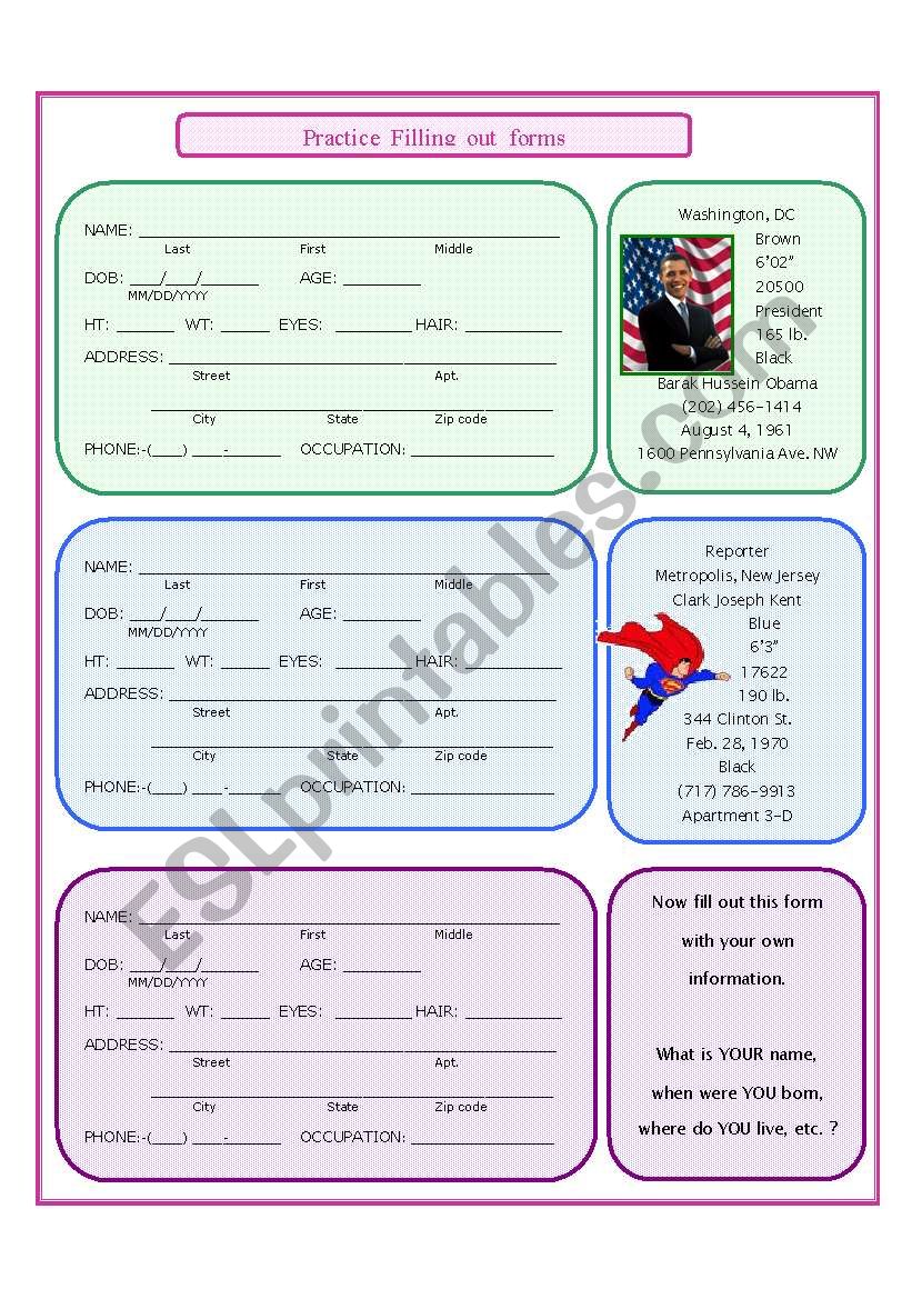 practice-filling-out-forms-esl-worksheet-by-suethom