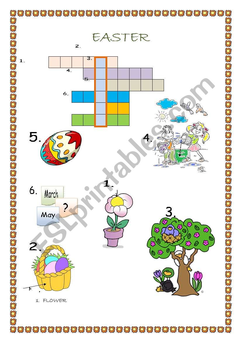 Easter crossword worksheet