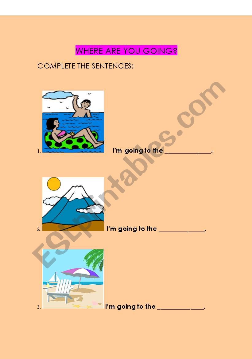 WHERE ARE YOU GOING? worksheet