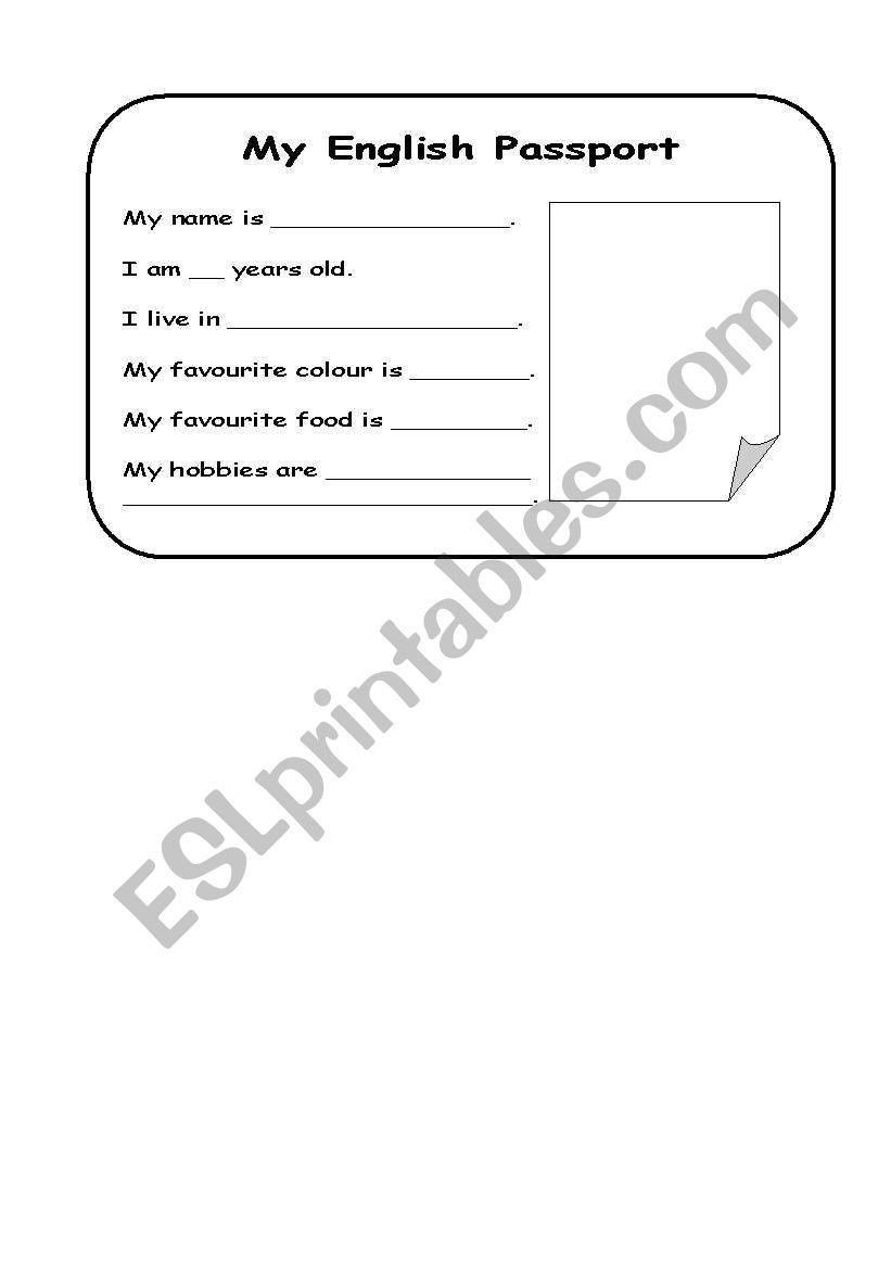 English Passport  worksheet