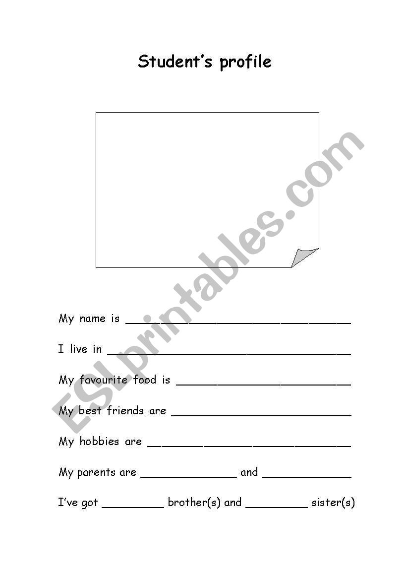 Students profile worksheet