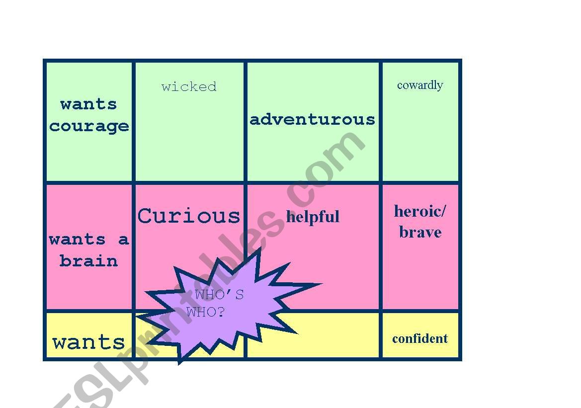 adjectives boardgame worksheet