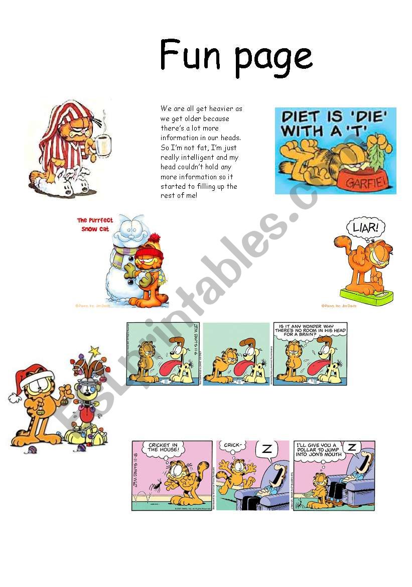 Garfield! worksheet