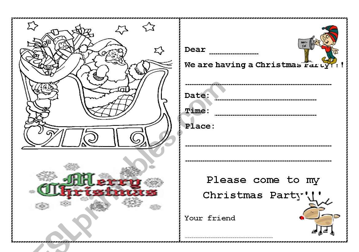 Writing Christmas Card Esl Worksheet By Epi Nda